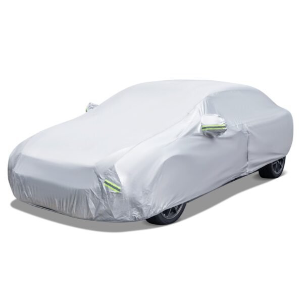 Capa para carro com zíper e bolso. Capa impermeável para carro, 479 x 173 x 115 cm, prata.