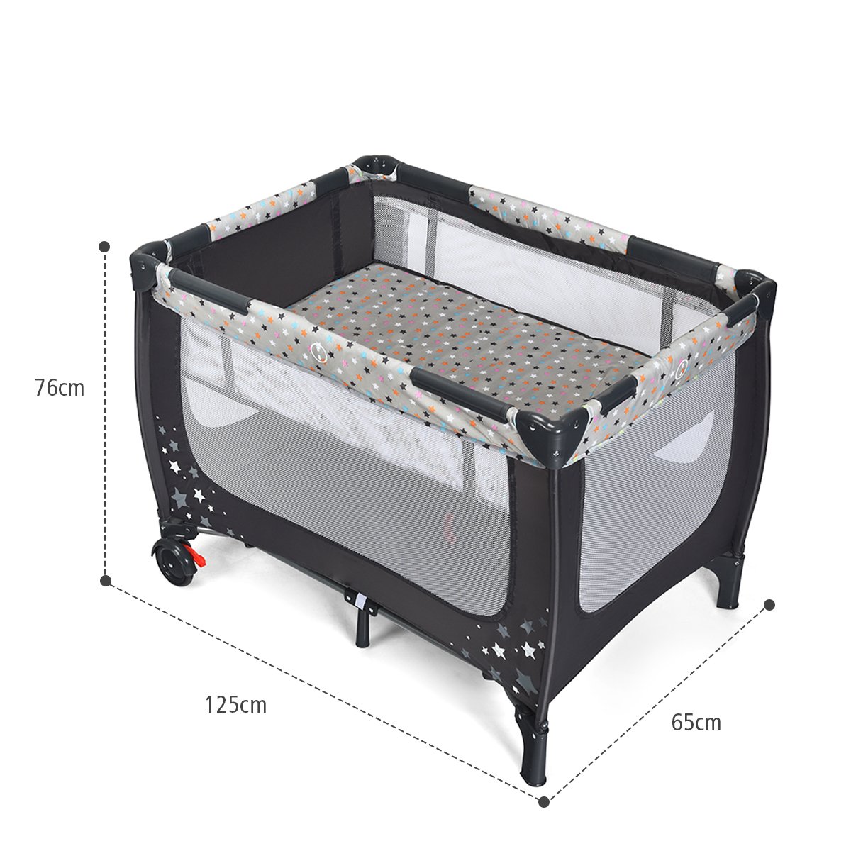Berço tipo guarda-chuva para bebê com colchão, rodinhas e bolsa de transporte. Ideal para bebês de 0 a 36 meses. Carga máxima: 15 kg. - Image 3