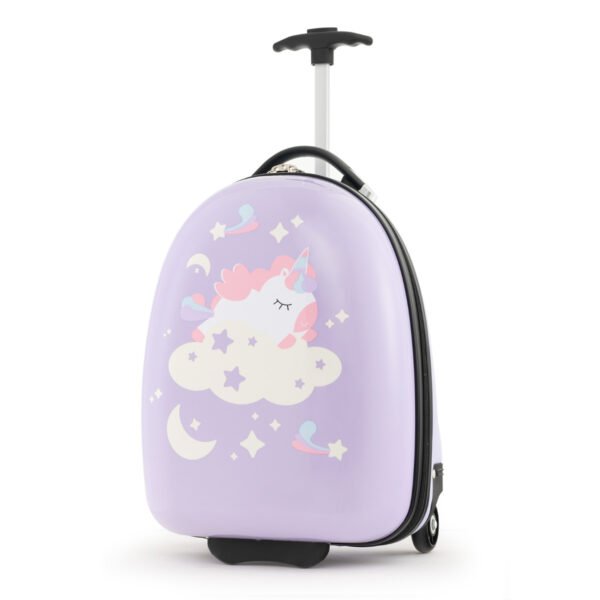 Mala de viagem infantil rígida de 16 polegadas com rodas - Rosa