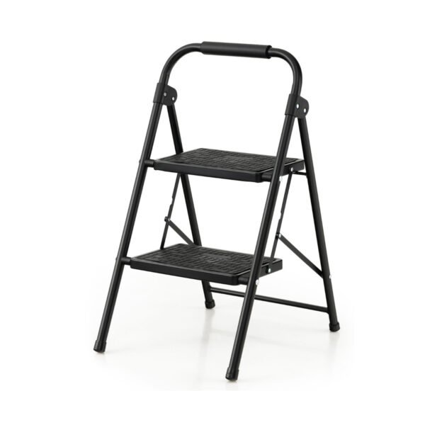 Banquinho dobrável com alça acolchoada e pedal largo antiderrapante para cozinha/casa/jardim.