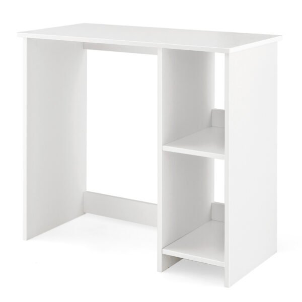 Mesa de escritório moderna de 31,5 polegadas com 2 compartimentos - Branca