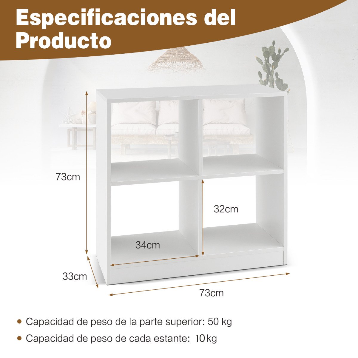 Estante de 4 nichos com 2 kits anti-tombamento para escritório - Image 3