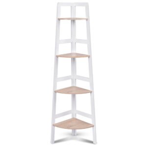 Estante de canto com 4 prateleiras, versátil, em MDF de alta qualidade, 32x32x138cm