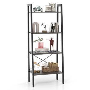 Estante de 4 Prateleiras com Estrutura Metálica - Marrom
