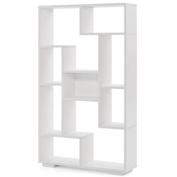 Estante de livros de 119 cm de altura para escritório doméstico ou sala de estar - Branca