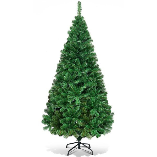 Árvore de Natal artificial articulada em PVC com suporte de metal sólido - 1,83 m