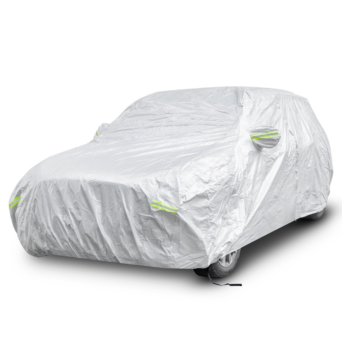 Lona impermeável para veículos, capa para carro com porta com zíper, 492 x 191 x 154 cm, prata