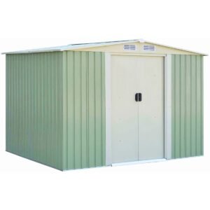 Galpão de armazenamento para jardim externo de 4' x 7', casa de ferramentas - cinza