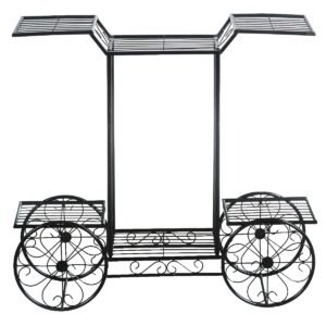 Carrinho de jardim de 6 níveis com suporte para flores, vasos e plantas.