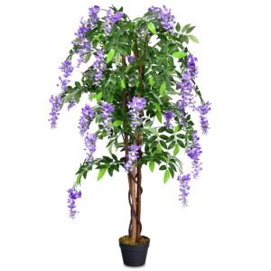 Árvore artificial com flores de glicínia, 150 cm