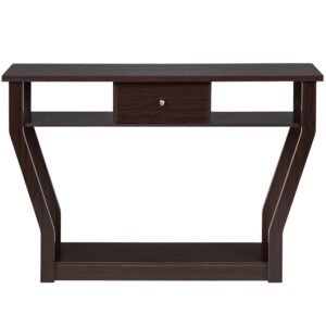 Mesa de entrada moderna com gaveta para escritório - Marrom