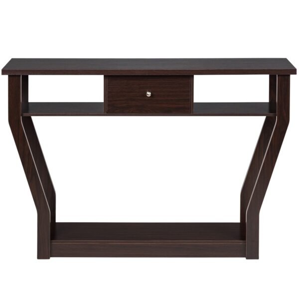 Mesa de entrada moderna com gaveta para escritório - Marrom
