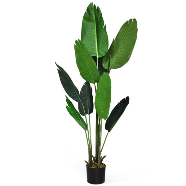 Planta artificial, planta verde artificial, palmeira tropical artificial, planta-cobra artificial de 160 cm