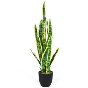 Planta artificial de cobra para decoração de interiores e exteriores, 90 cm (35,5 polegadas).