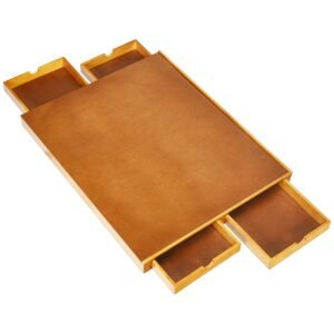 Mesa para quebra-cabeças de 1000 a 1500 peças, 80 x 65 cm, com 4 gavetas laterais deslizantes em madeira natural.