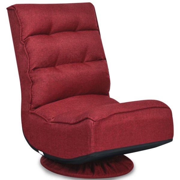 Cadeira Gamer de Chão Dobrável com 5 Posições - Vermelho Escuro