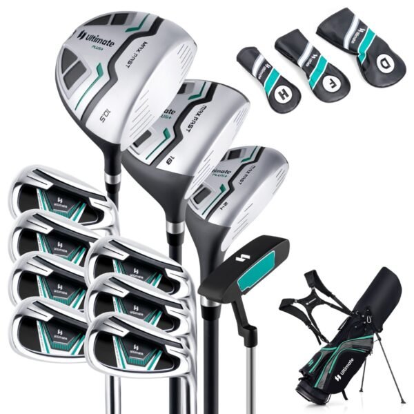 Conjunto completo de 11 peças de tacos de golfe - Verde