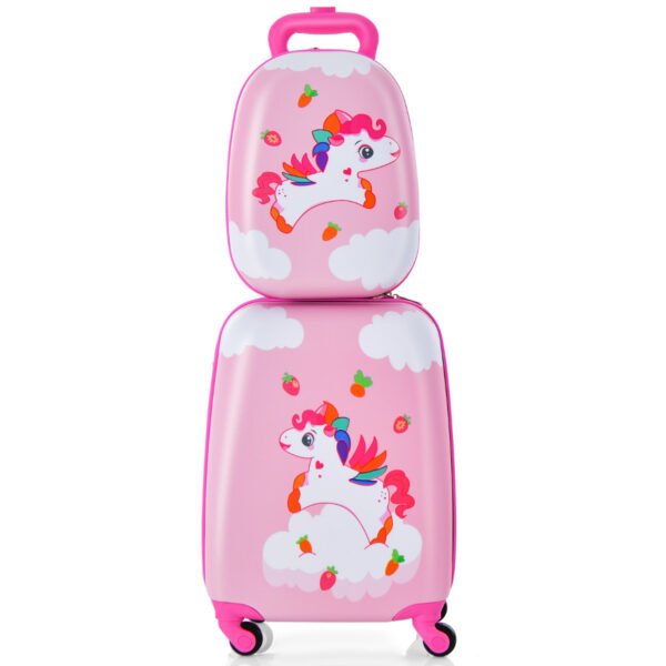 Conjunto de 2 malas de bordo infantis com mochila de 30 cm - Multicolorido