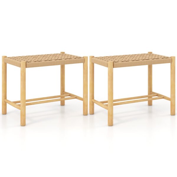 Conjunto de 2 banquetas de jantar de 45 cm (18 polegadas) - Cor natural