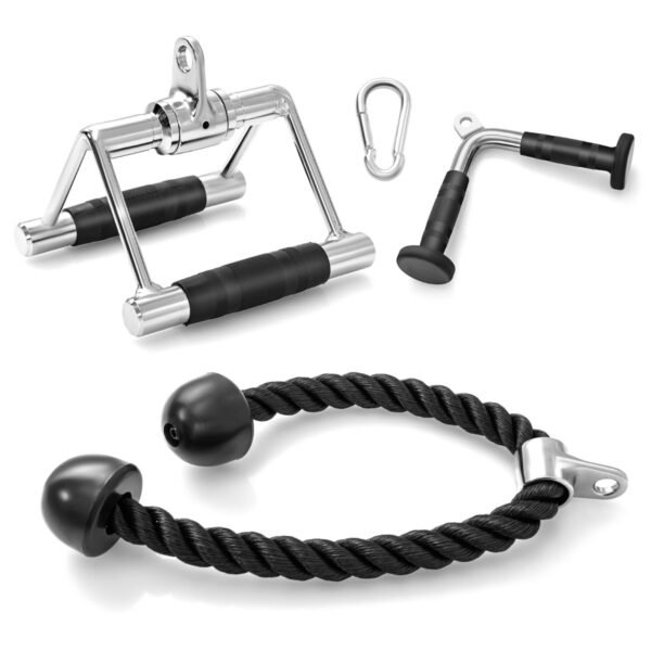 Conjunto de 3 acessórios para máquina de cabo para academia em casa