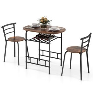 Conjunto moderno de 3 peças de mesa e cadeiras de jantar para cozinha/sala de jantar