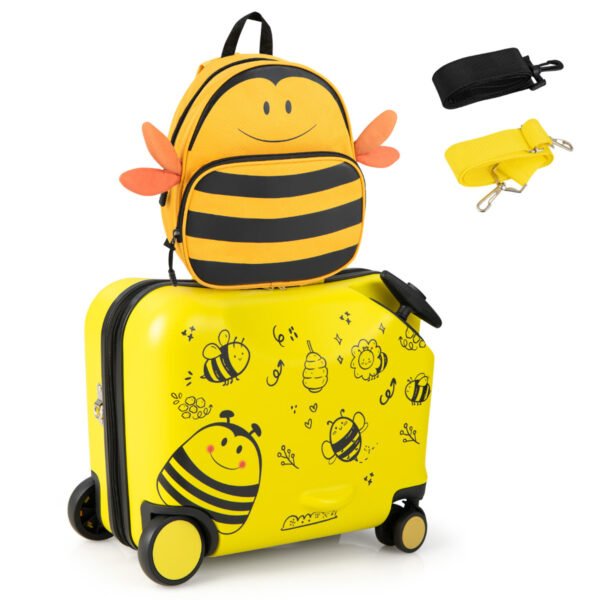 Conjunto de 2 malas infantis com rodinhas giratórias para meninos e meninas
