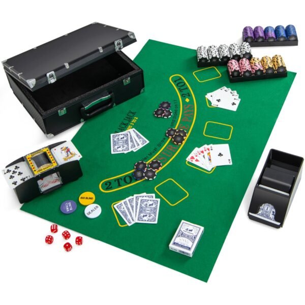 Fichas de Poker de Cassino, 14 Gramas, 300 Peças - Preto