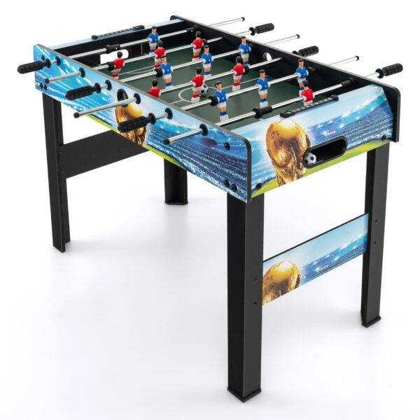 Mesa de pebolim mini de 37 polegadas com marcador de pontos e pés removíveis.