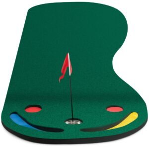 Conjunto de putting green para golfe, para uso interno e externo.