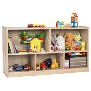 Estante para livros e brinquedos com 5 compartimentos para crianças