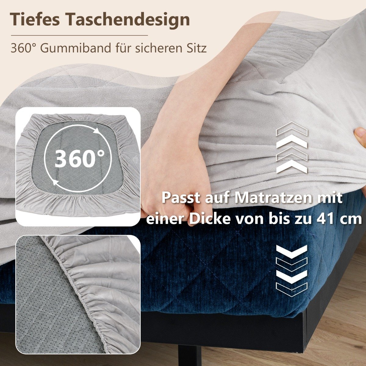 Mesa de cabeceira flutuante com gavetas e prateleira de armazenamento - cinza