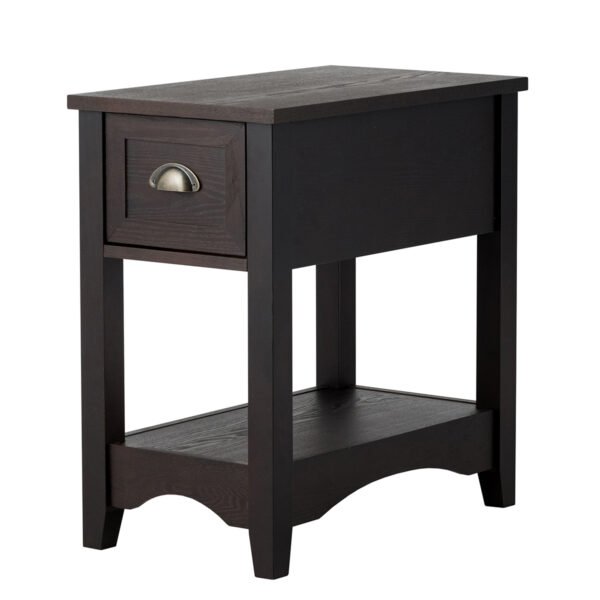 Mesa lateral contemporânea para cadeira, mesa de cabeceira compacta com gaveta - mesa de centro