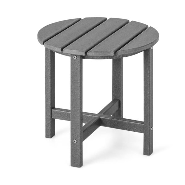 Mesa lateral com material resistente às intempéries para pátio/varanda/jardim - Cinza