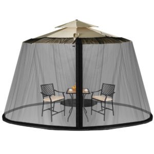 Mosquiteiro tipo guarda-chuva com 2 portas de zíper duplo - Preto