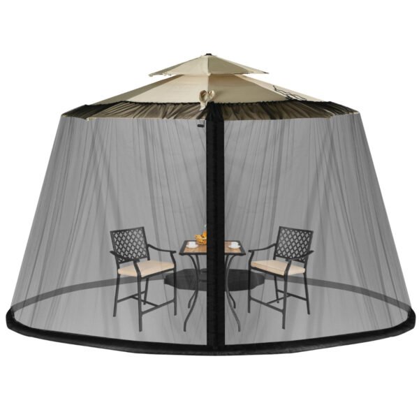 Mosquiteiro tipo guarda-chuva com 2 portas de zíper duplo - Preto