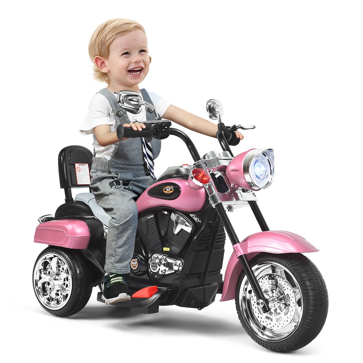Motocicleta elétrica 6V com bateria e música, 91 x 48 x 64 cm, rosa. - Image 2