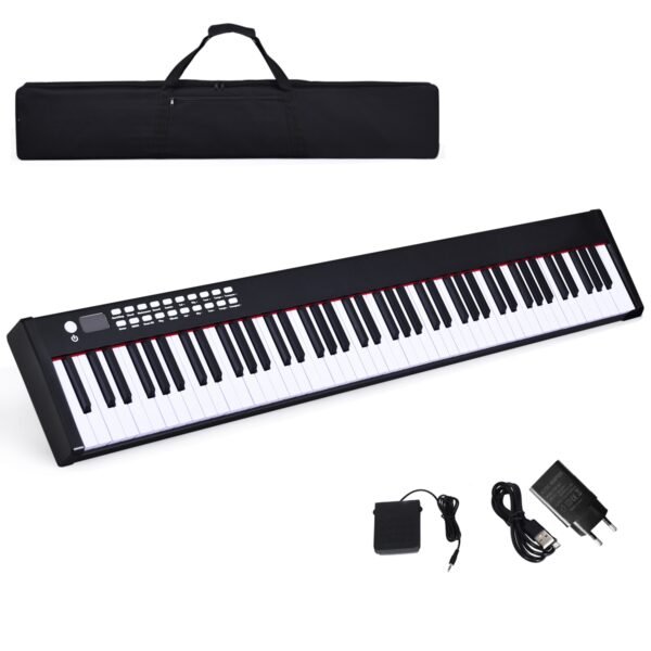 Teclado de piano digital de 88 teclas, estojo para transporte de teclado de piano eletrônico