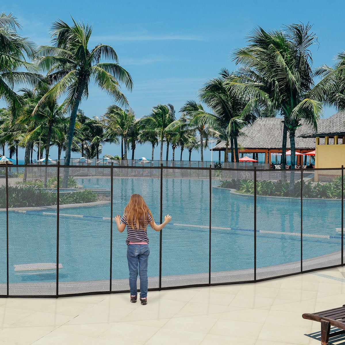 Cerca de segurança infantil para piscina, cerca de segurança para piscina, cerca para lagoa, 366 x 122 cm - Image 2