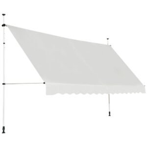 Toldo de grampo 400 cm de largura toldo de varanda sem perfuração resistente a UV altura ajustável marrom