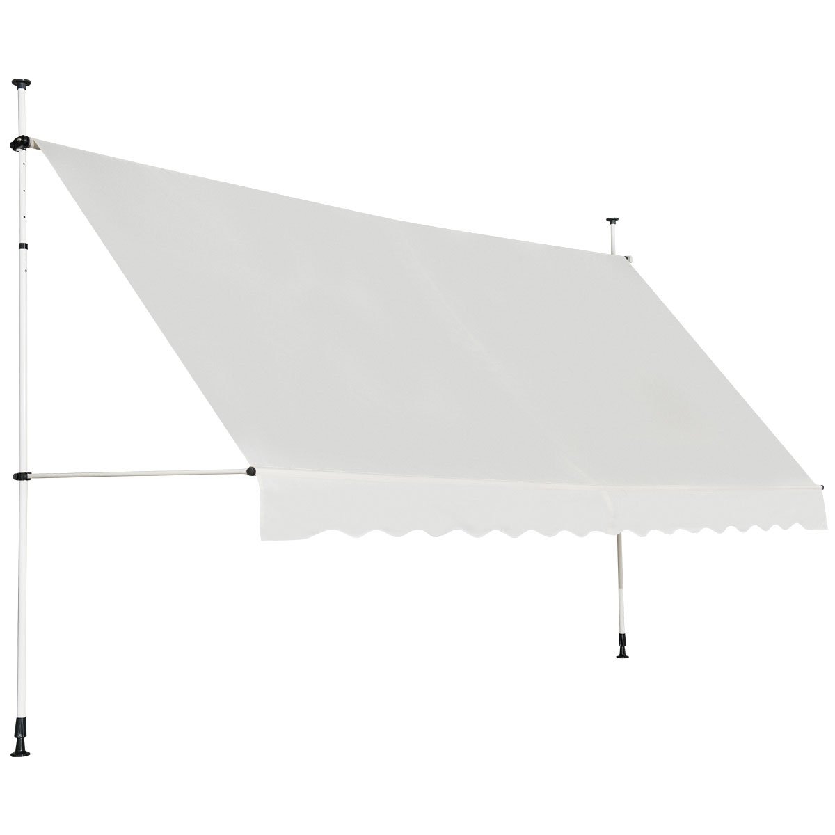 Toldo de grampo 400 cm de largura toldo de varanda sem perfuração resistente a UV altura ajustável marrom