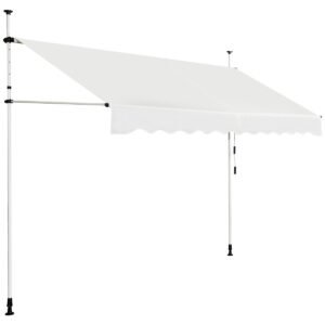 Toldo de grampo 300 cm de largura toldo de varanda sem perfuração resistente a UV altura ajustável marrom