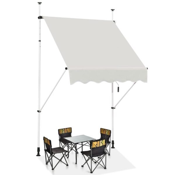 Toldo retrátil para jardim ou pátio externo - Branco