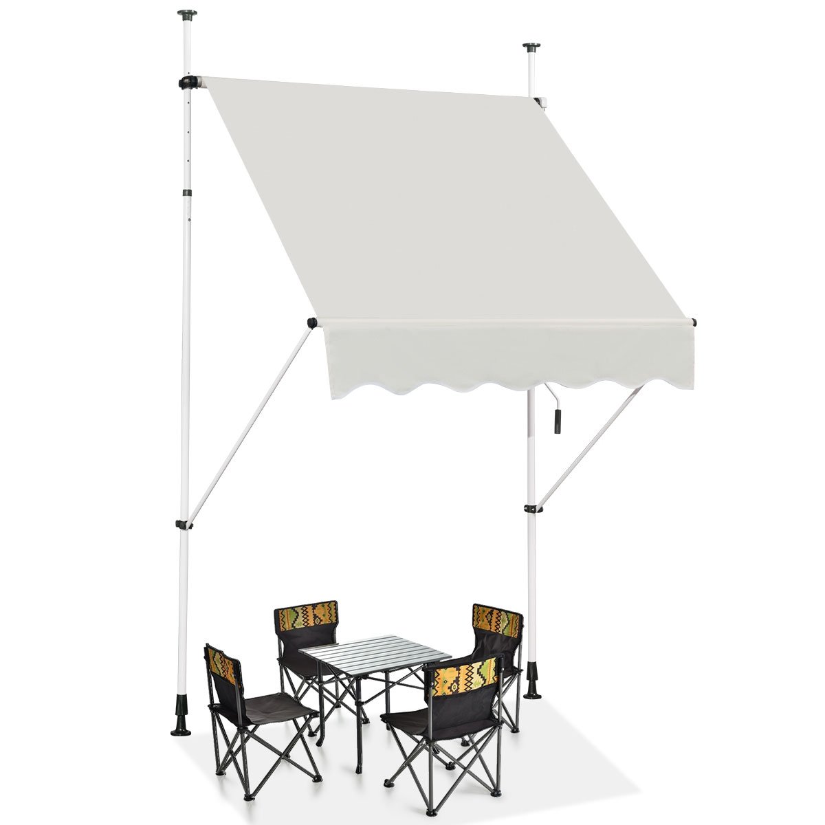 Toldo retrátil para jardim ou pátio externo - Branco