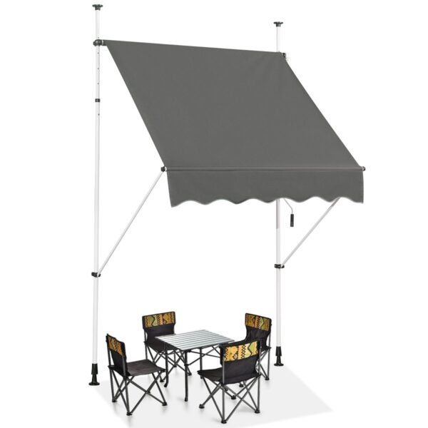 Toldo retrátil para jardim ou pátio externo - Cinza