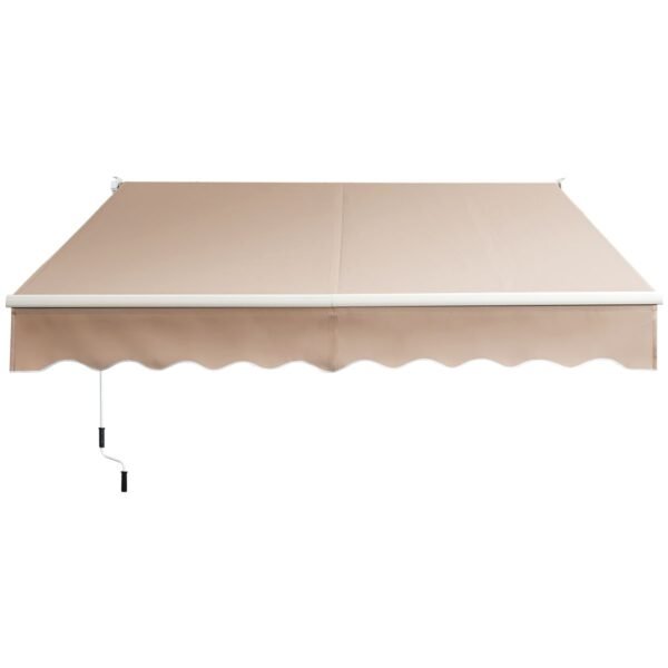 Toldo retrátil para pátio de 3m x 2,4m com manivela - Bege
