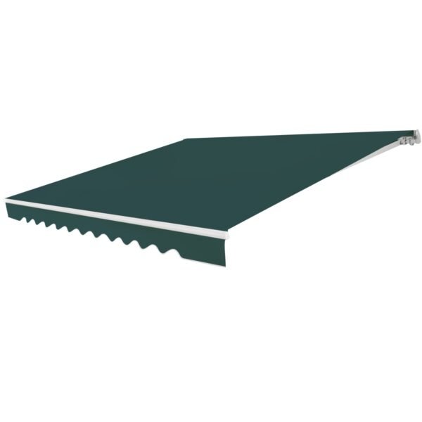 Toldo com manivela para varanda, proteção solar para varanda, 360 x 300 cm, verde.