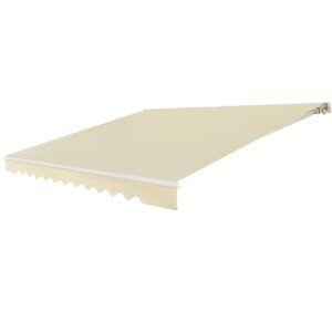 Toldo retrátil para varanda 3,6x3M Tecido resistente a UV e água Ângulo ajustável 5-35° Café