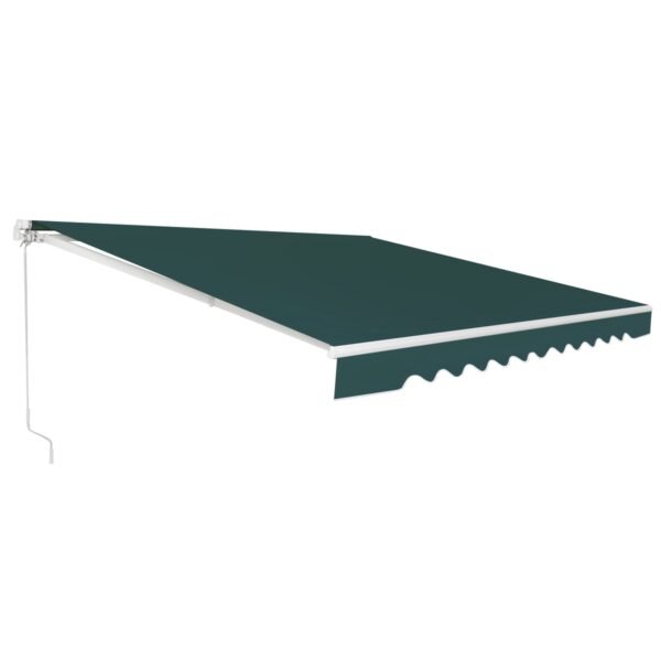 Toldo retrátil com manivela, em alumínio, para proteção solar em terraços, 3 x 2,5 m - verde