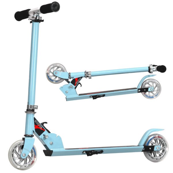Patinete infantil dobrável de alumínio com rodas de LED - Azul Marinho