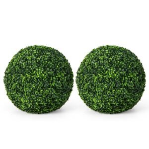 2 peças de bolas de topiaria artificiais de 48 cm (19 polegadas) com aparência de buxo.